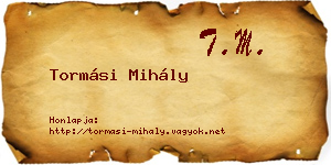 Tormási Mihály névjegykártya